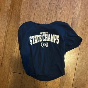 Garage Navy Blue Crop Top
